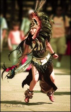 Female amerindian dancing